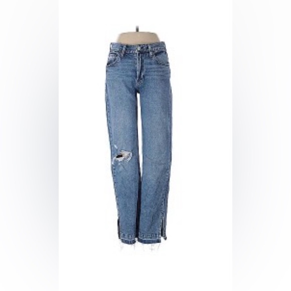 GAP Women's 90s loose mid rise  Blue distressed Jeans